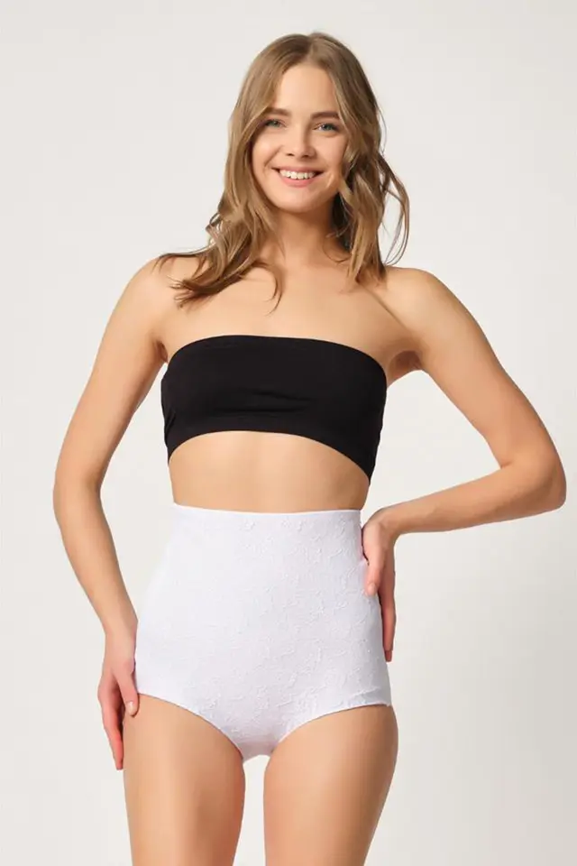 Dantelli Lazer Beyaz Slip Korse