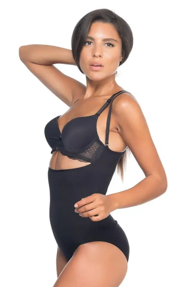 Desenli Siyah Body Korse