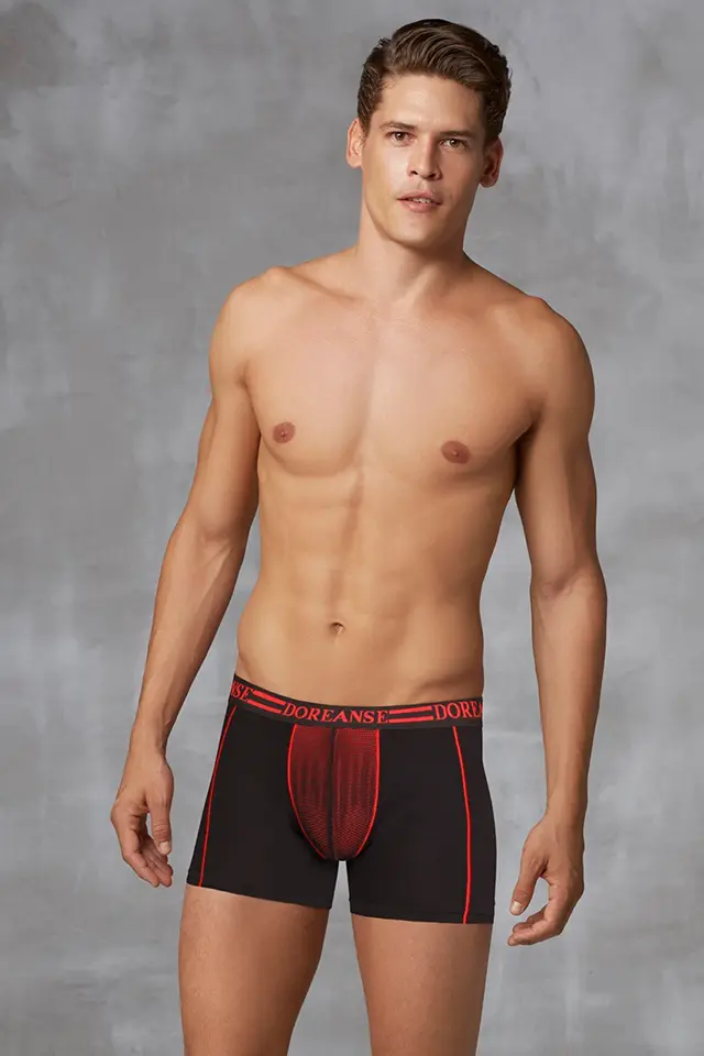 Kırmızı Çizgili Erkek Boxer