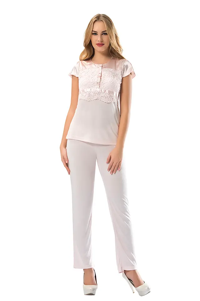 Pudra Penye Pijama Takımı