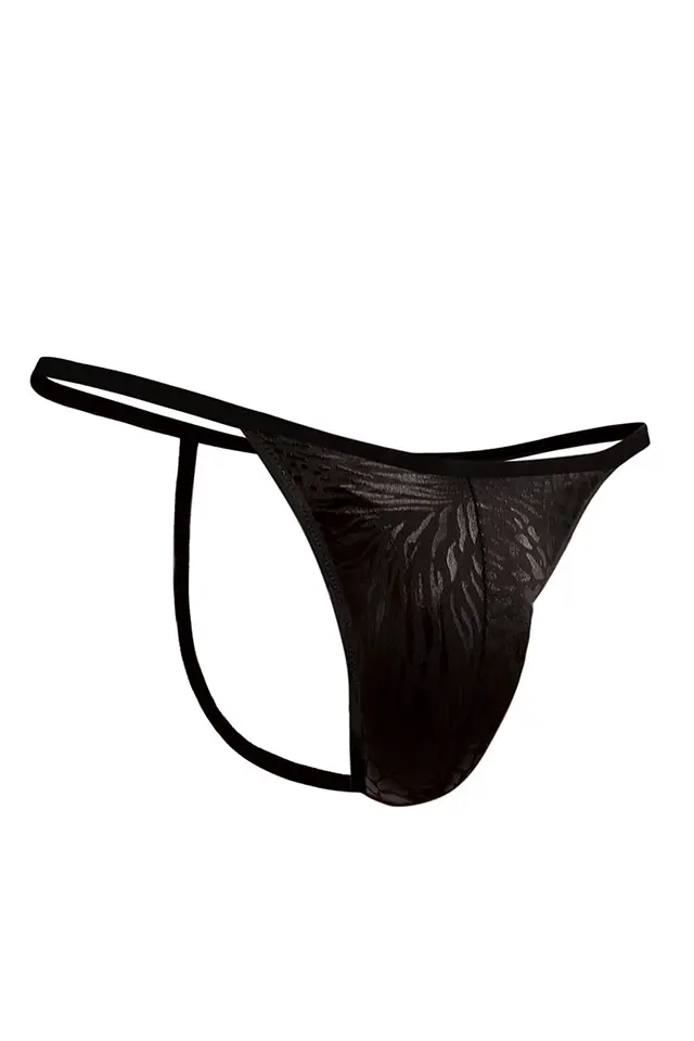 Siyah Leopar Erkek Tanga String