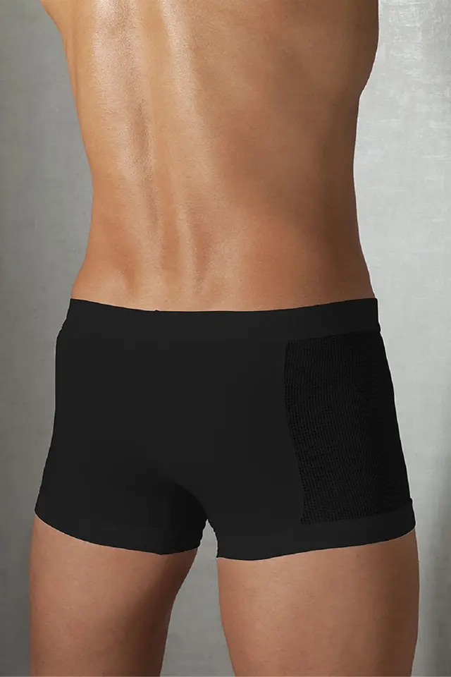 Torbalı Fileli Siyah Erkek Boxer
