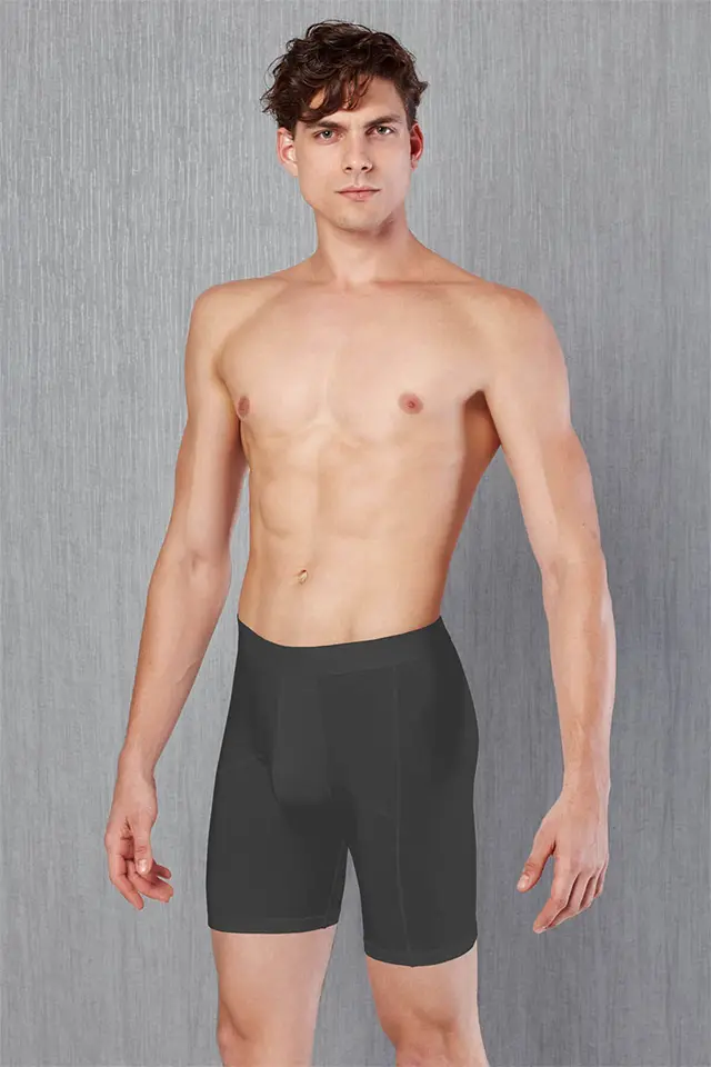Torbalı Pamuklu Antrasit Erkek Boxer