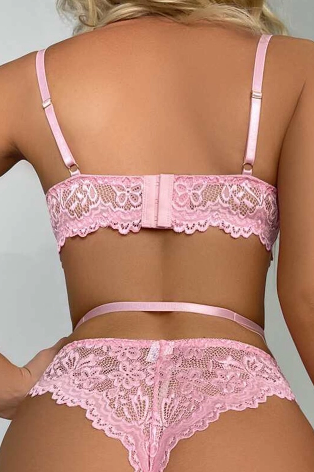 Kalp Aksesuarlı Pembe Fantazi Jartiyer Takım