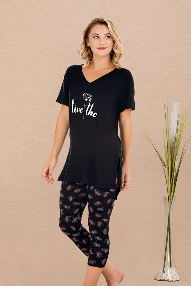 Live The Siyah Bayan Pijama Takımı